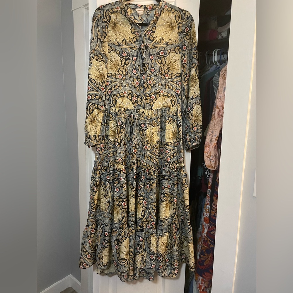 H&M x Morris & Co. Navy Floral Maxi Dress